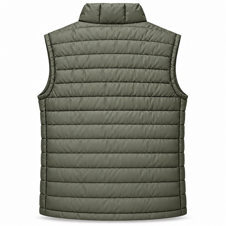 Eternity Men Premium Sleeveless Chest Panel Puffer Olive & Black
