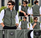 Eternity Men Premium Sleeveless Mock Neck Olive Green Zipper