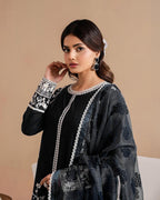 Marcello Embroidered 3Pc TWE-018 - Black