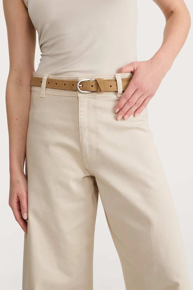 Wide Stretch Cropped Jeans - Off-White