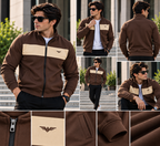 Eternity Men Premium Chest Panel Zipper Brown & Beige