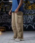 BAGGY UTILITY CARGO PANTS KHAKI