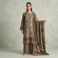 A0332 Unstitched Embroidered Dhanak Suit - 3 Pc