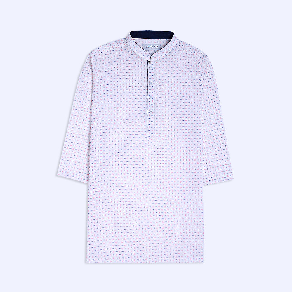 White Printed Kurta
