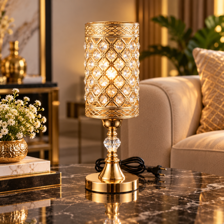 Luxury Golden Crystal Table Lamp L 002