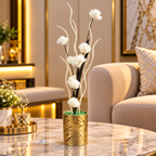 Artificial Flower Plant with Luxury Golden Pot CH 00236