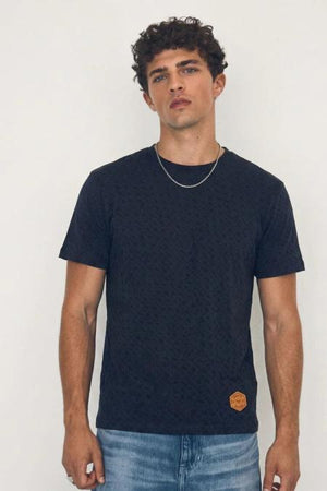 Eternity Men's Textured Cotton Tee Shirt Navy