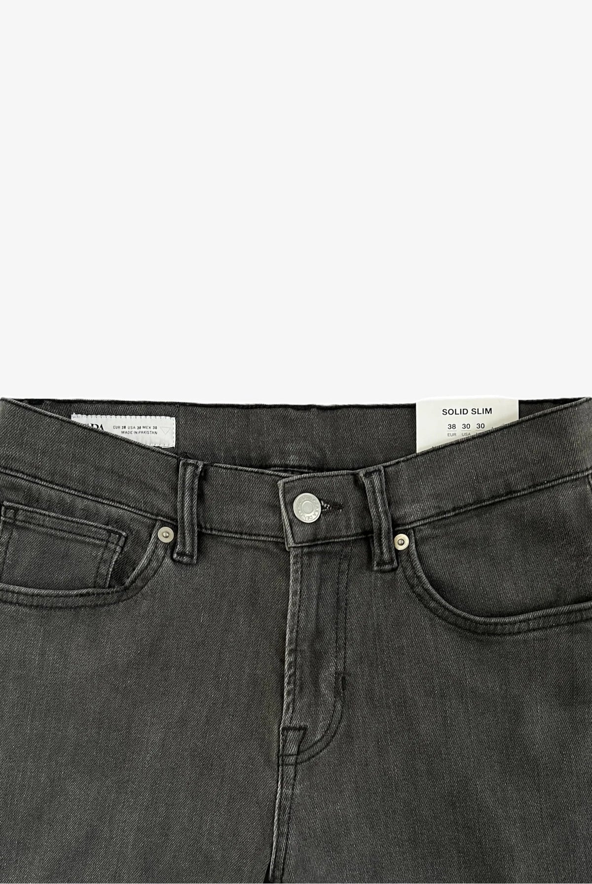 Classic Solid Slim Denim – Gray