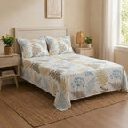 Elegant Botanical Leaf Print Bedding Set for a Cozy Modern Bedroom