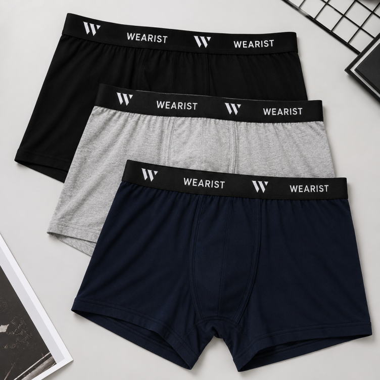 Wearist Premium Cotton Lycra Boxer Briefs Pack of 3