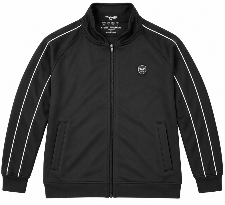 Eternity Men Premium Contrast Piping Zipper Black