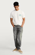 Straight Fit Comfort Stretch Jeans – Gray