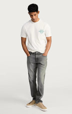 Straight Fit Comfort Stretch Jeans – Gray