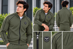 Eternity Men Premium Contrast Piping Zipper Olive Green