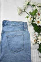 High Rise Wide Leg Jeans - Light Blue