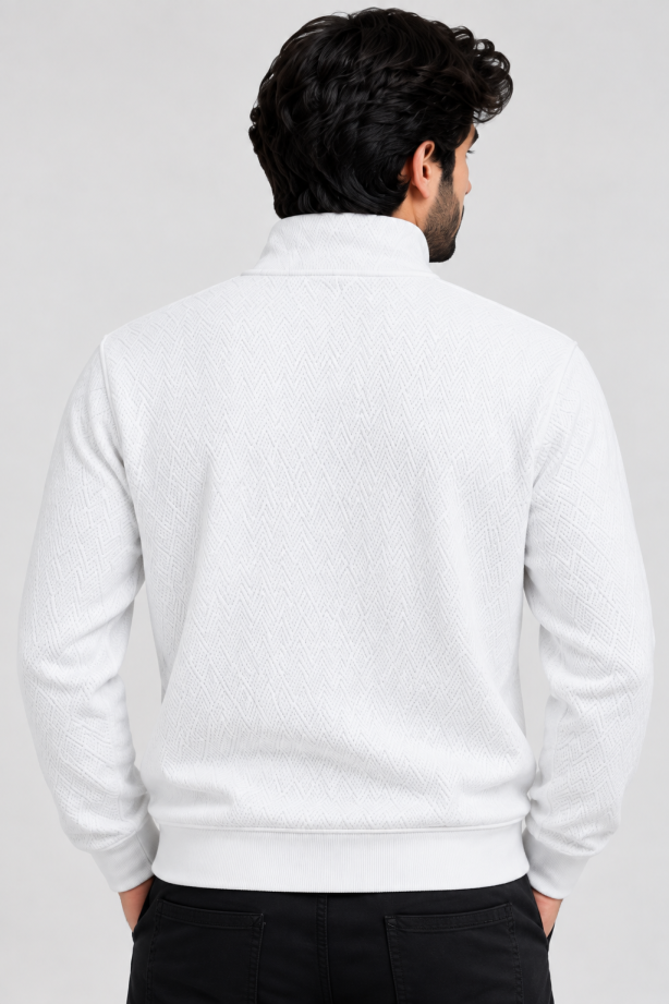 Eternity Men Premium Quarter Zipper White