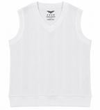 Eternity Men White Textured V-Neck Knitted Sweater
