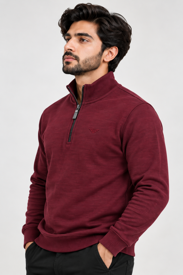 Eternity Men Premium Quarter Zipper Maroon