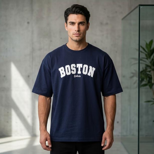 Men’s Oversized T-Shirt Blue | Premium Cotton Relaxed Fit