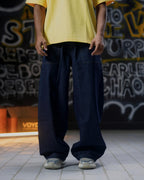 BAGGY DENIM JOGGER PANTS DARK WASH