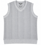 Eternity Men Grey Textured V-Neck Knitted Sweater