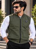 Eternity Men Premium Sleeveless Olive Green Bomber