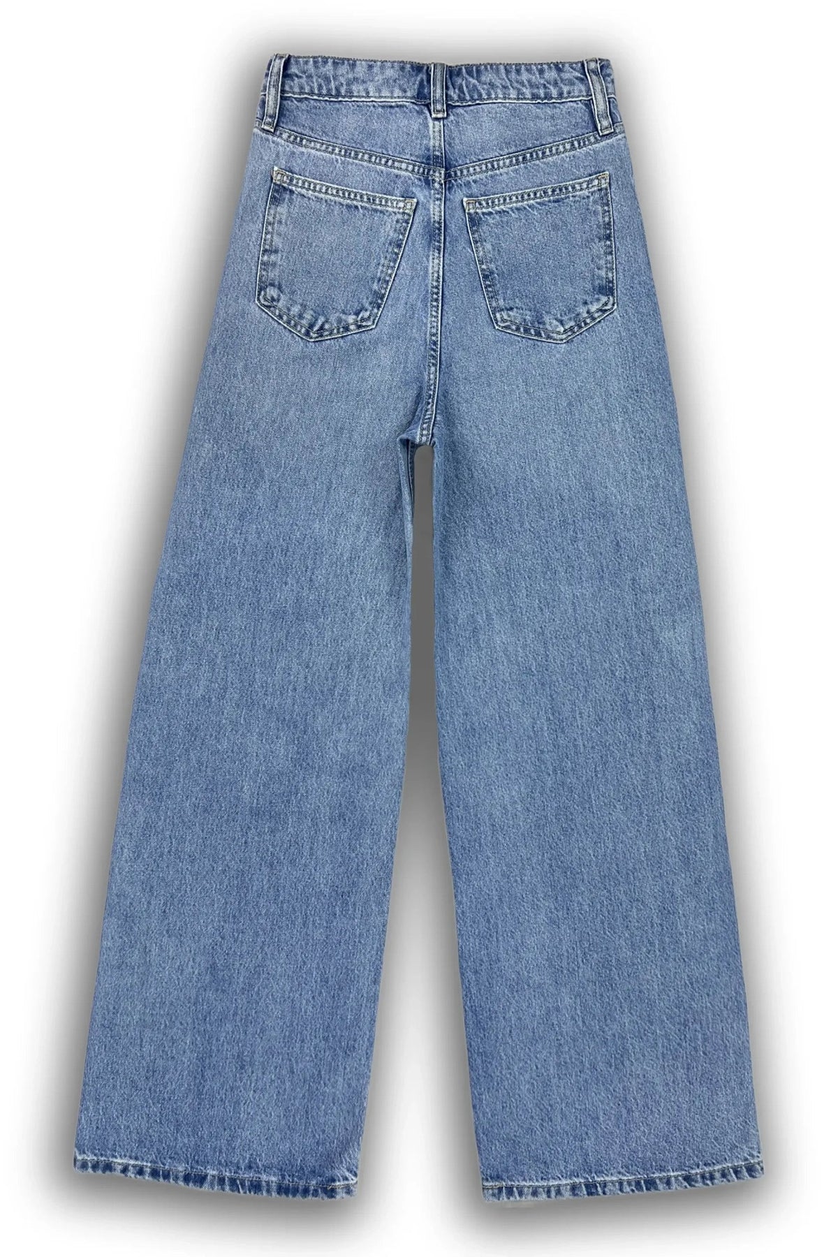 High Rise Wide Leg Jeans - Light Blue