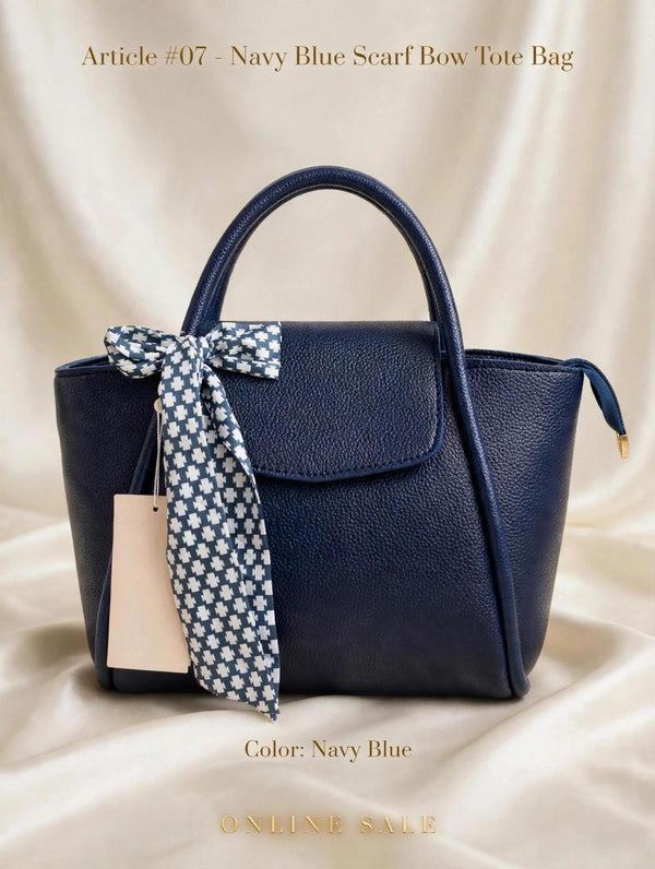 article 07 navy blue searf bow tote bag
