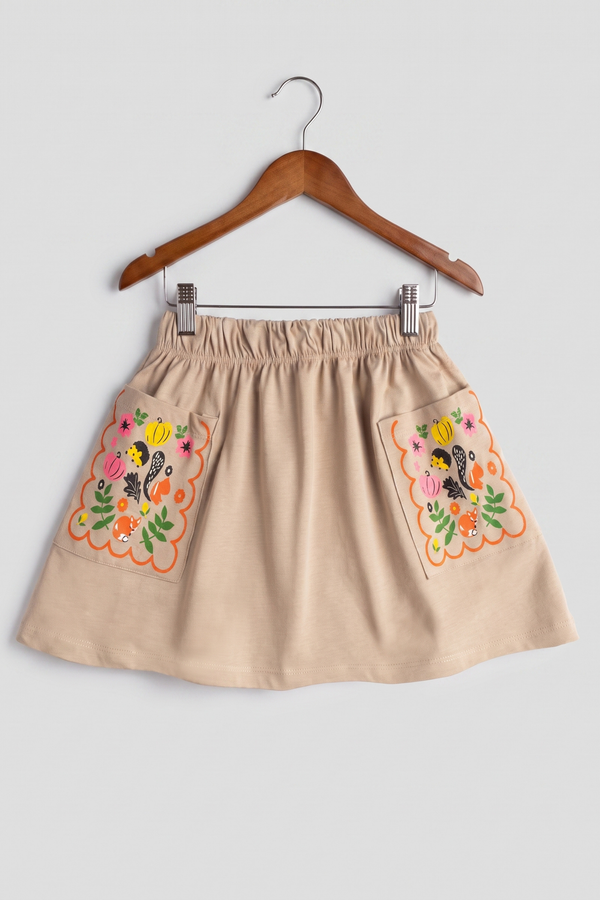 Printed Beige Pocket Shorts