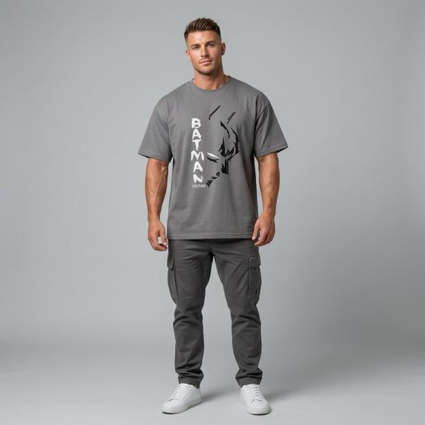 Men’s Oversized T-Shirt Grey | Premium Cotton Relaxed Fit
