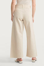 Wide Stretch Cropped Jeans - Off-White