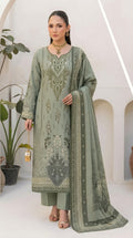 A038 Unstitched Embroidered Dhanak Suit - 3 Pc