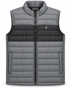 Eternity Men Premium Sleeveless Chest Panel Puffer Charcoal & Black