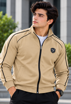 Eternity Men Premium Contrast Piping Zipper Beige