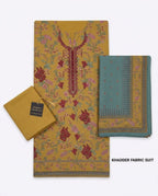 A043 Unstitched Embroidered Khadder Suit - 3 Pc