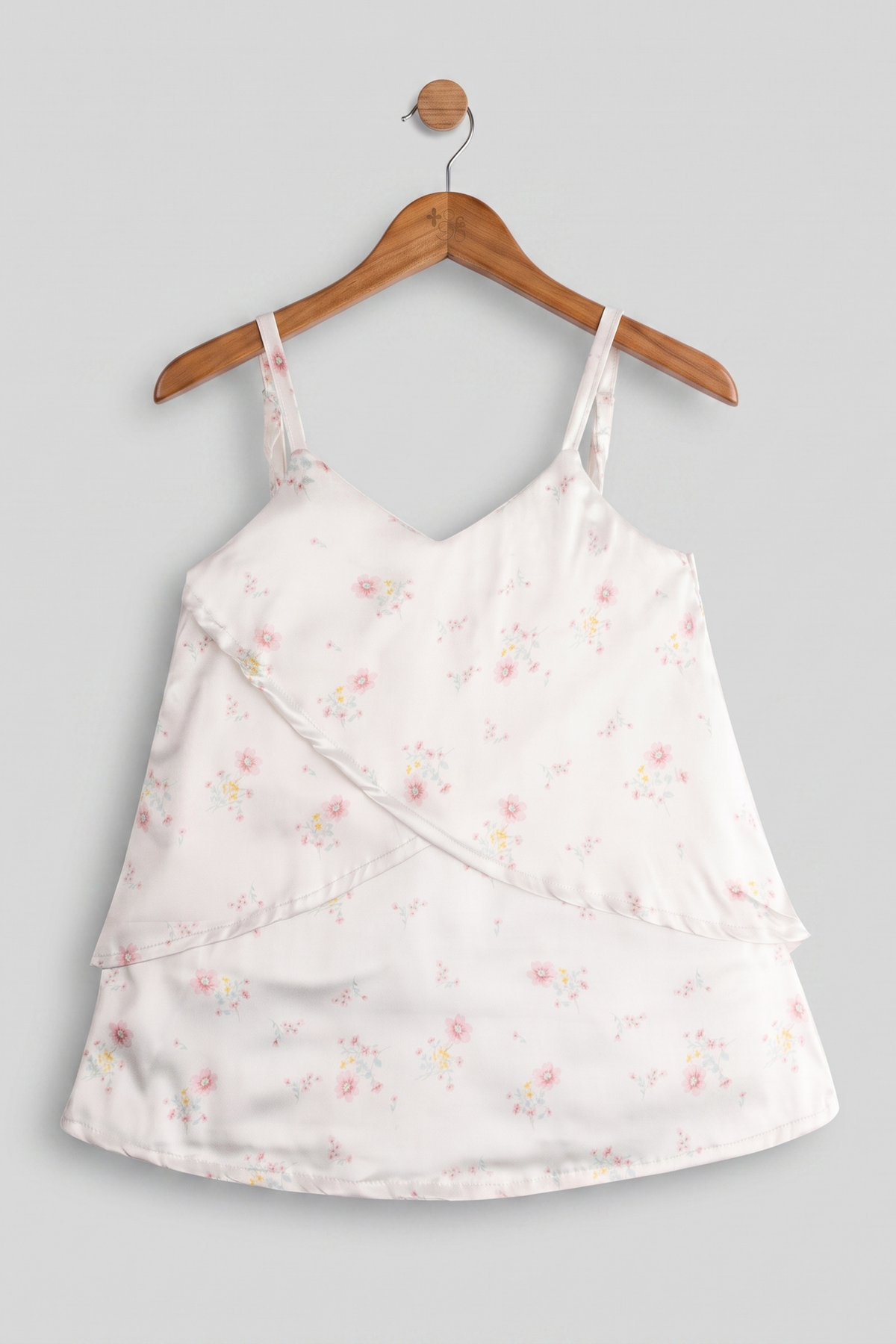 Printed White Silk Top