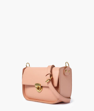 Peach Saddle Bag With Twist Lock