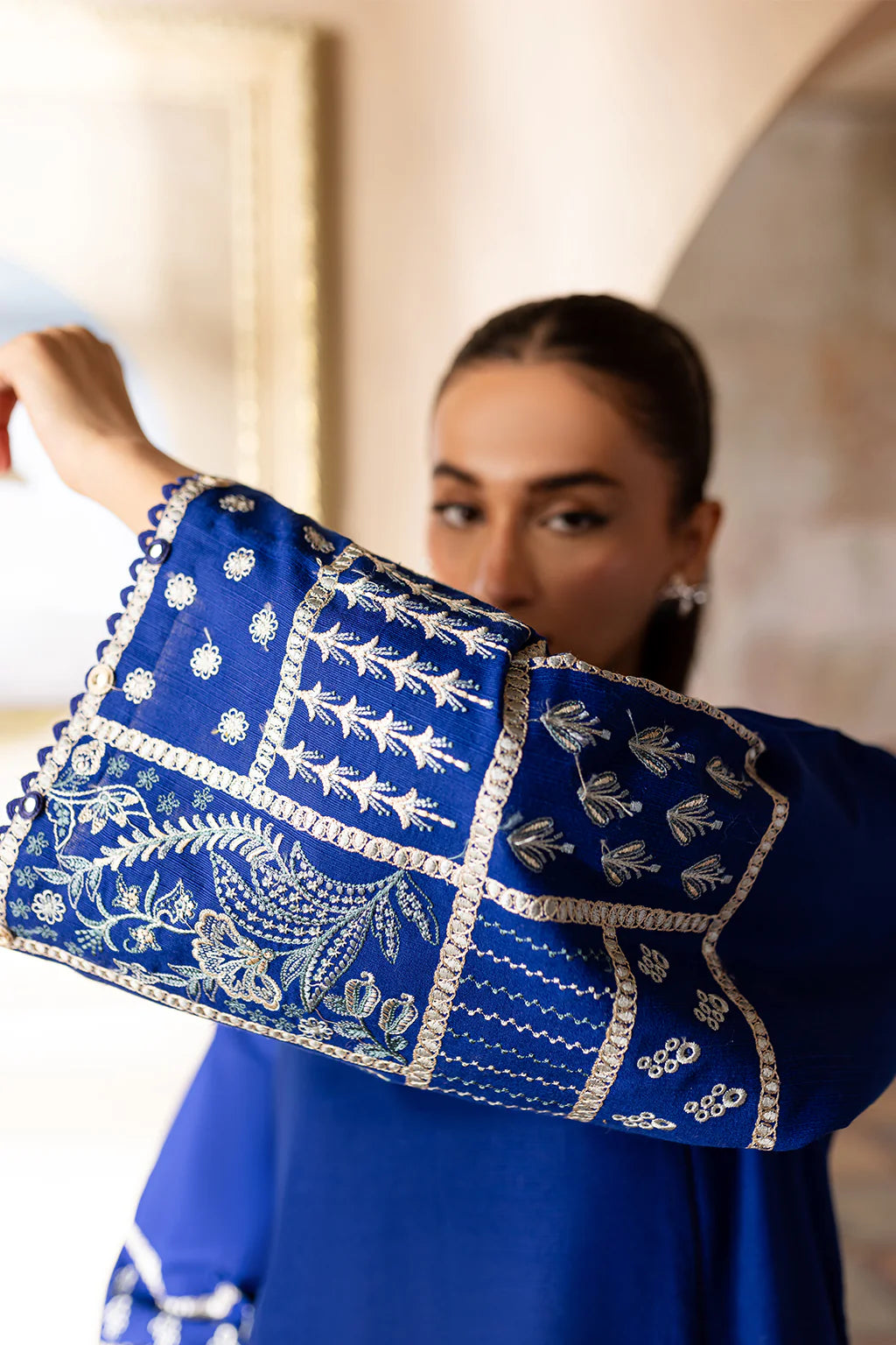 Royal Blue Farshi Shalwar 2Pc