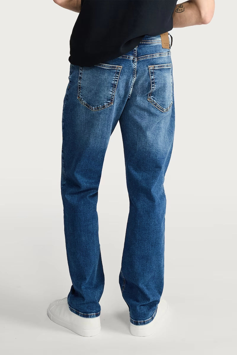 Tapered Comfort Stretch Jeans – Blue