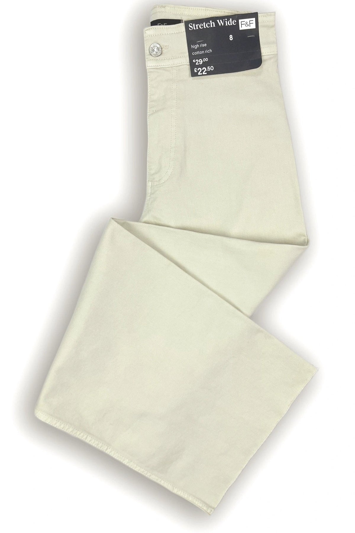 Wide Stretch Cropped Jeans - Off-White