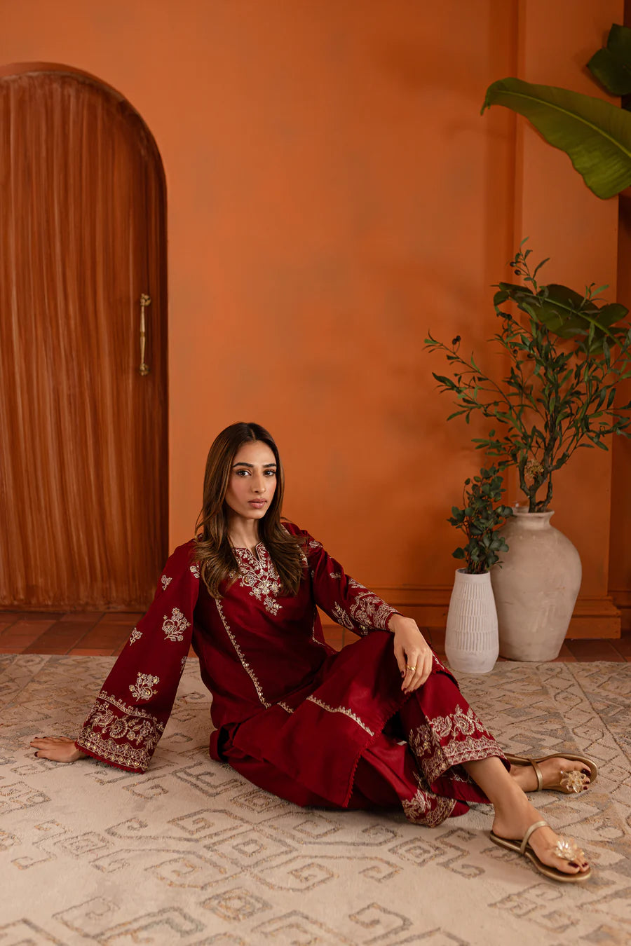 Ashnah 2Pc - Maroon