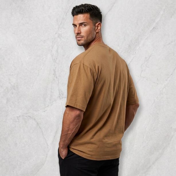 Men’s Oversized T-Shirt Camel | Premium Cotton Relaxed Fit