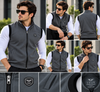 Eternity Men Premium Sleeveless Mock Neck Graphite Grey Zipper