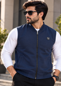 Eternity Men Premium Sleeveless Navy Blue Bomber