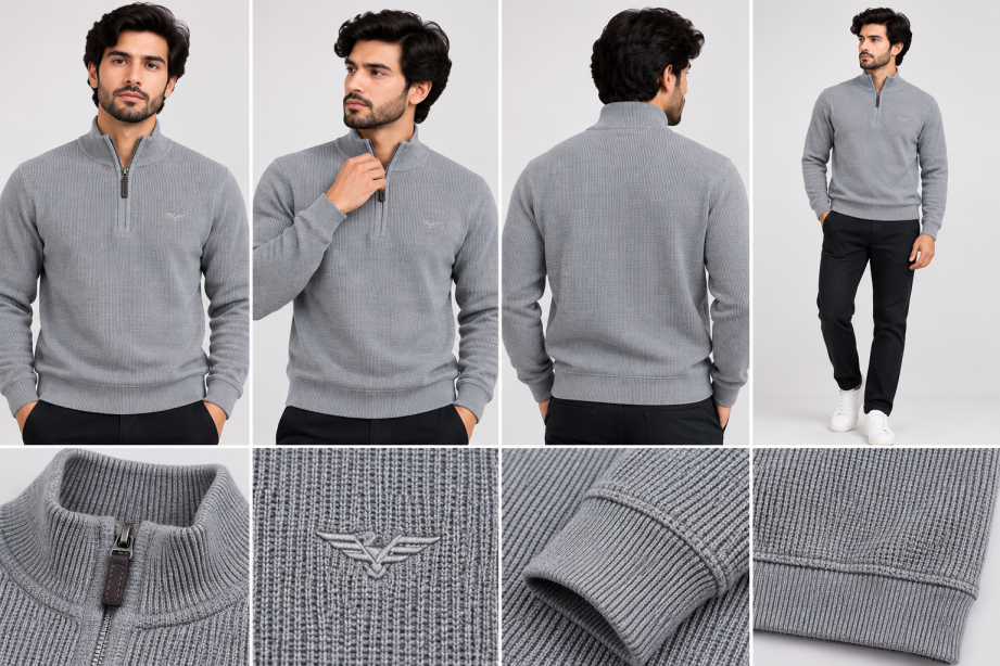 Eternity Men Premium Quarter Zipper Grey