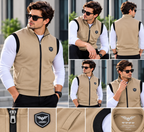 Eternity Men Premium Sleeveless Mock Neck Beige Zipper