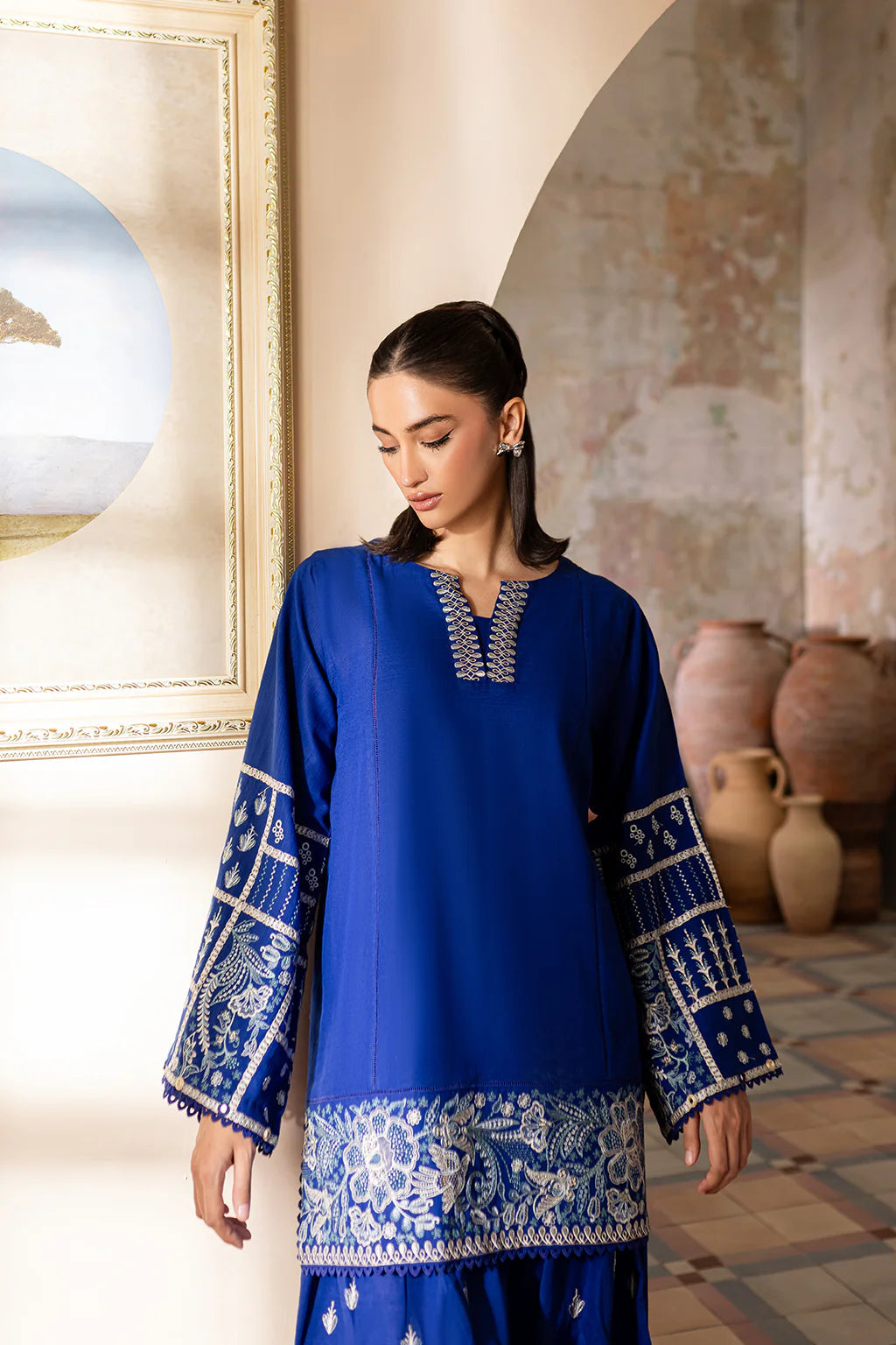 Royal Blue Farshi Shalwar 2Pc