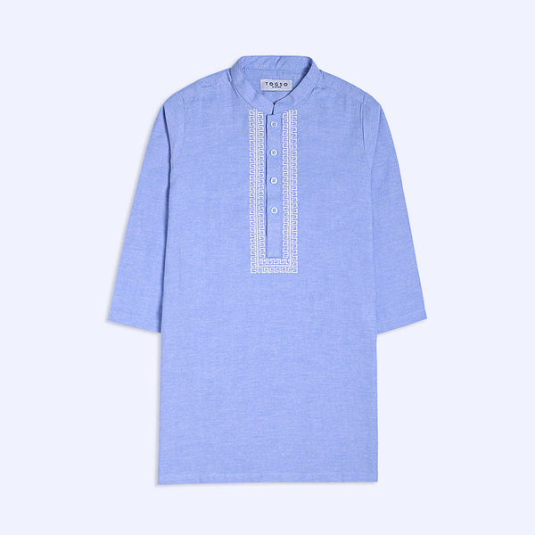 Premium Blue Embroidered Kurta