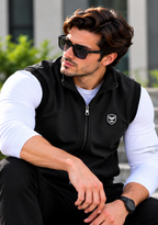 Eternity Men Premium Sleeveless Mock Neck Black Zipper