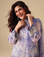 PC - 073 Luxury Printed Doria Lawn with Embroidery